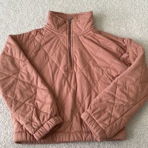 cropped quarter zip jacket